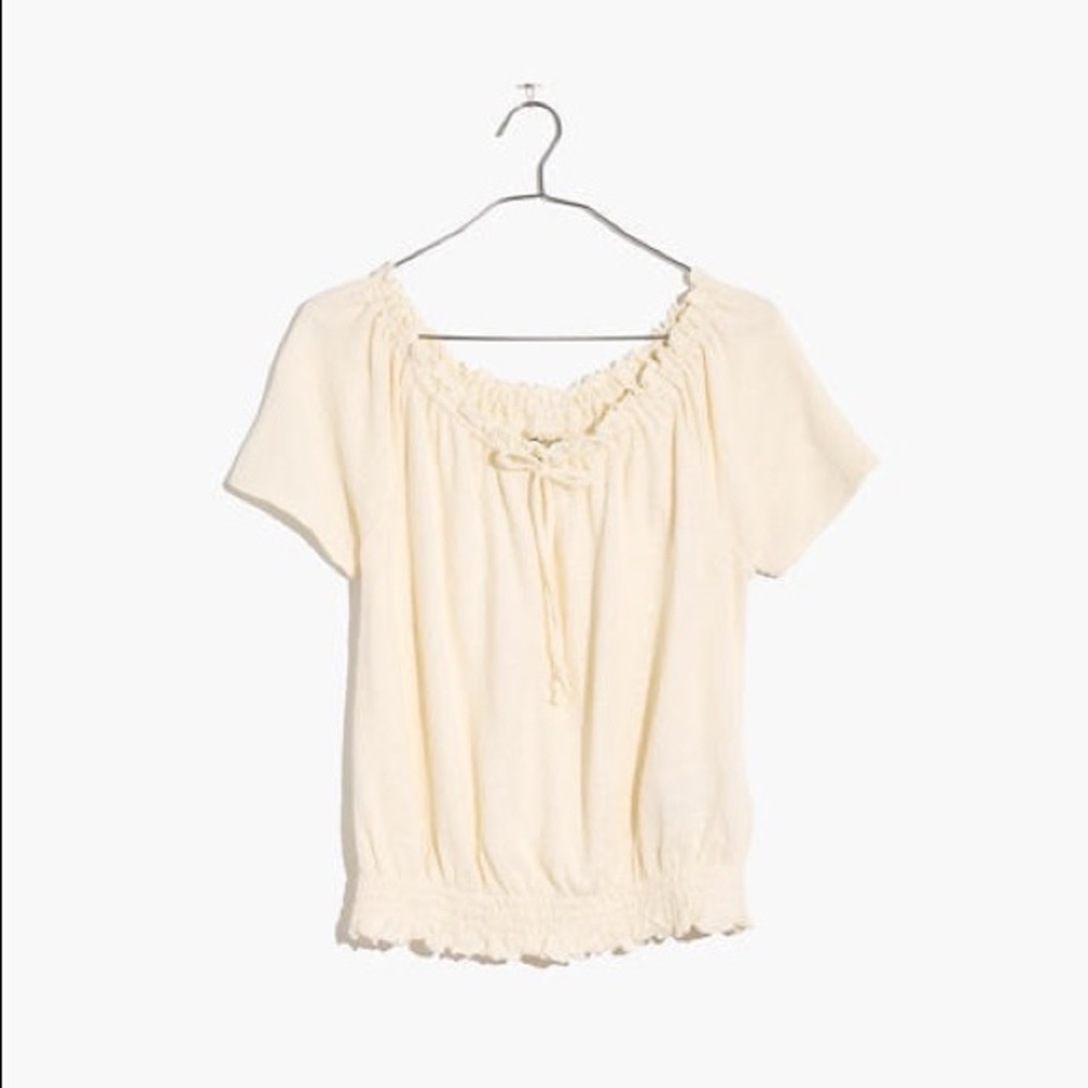 SOLDOUT NWT Madewell Drawstring Top, White, Medium